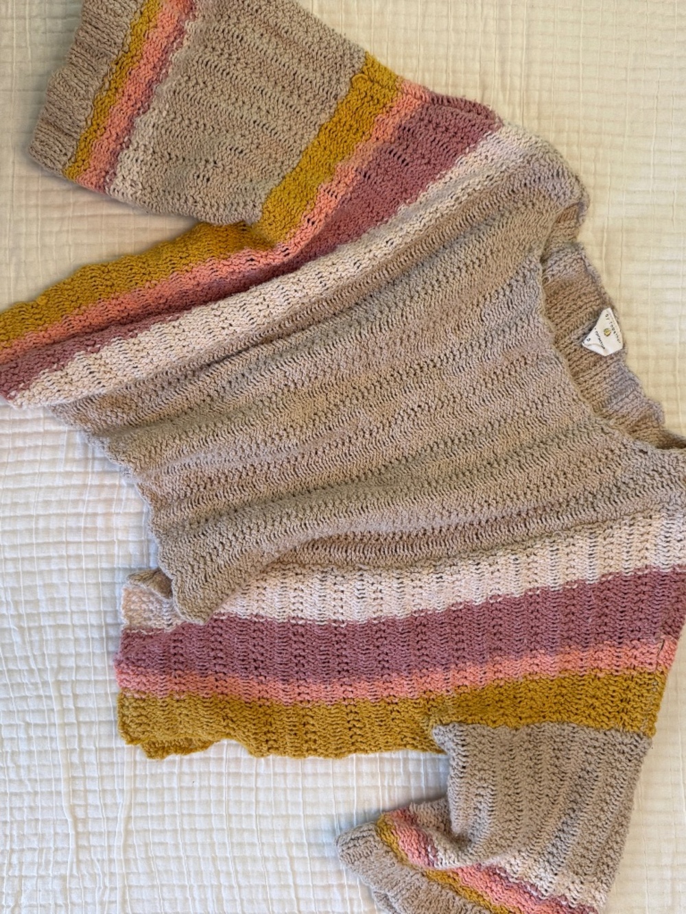 Cropped Stripe Knit Sweater